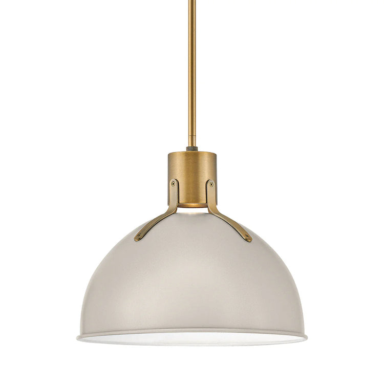 Hinkley Argo 1L Pendant - Brass Lacquer/Light Taupe