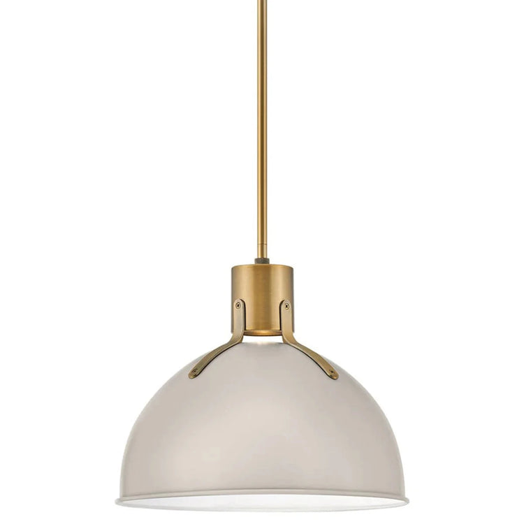 Hinkley Argo 1L Pendant - Brass Lacquer/Light Taupe