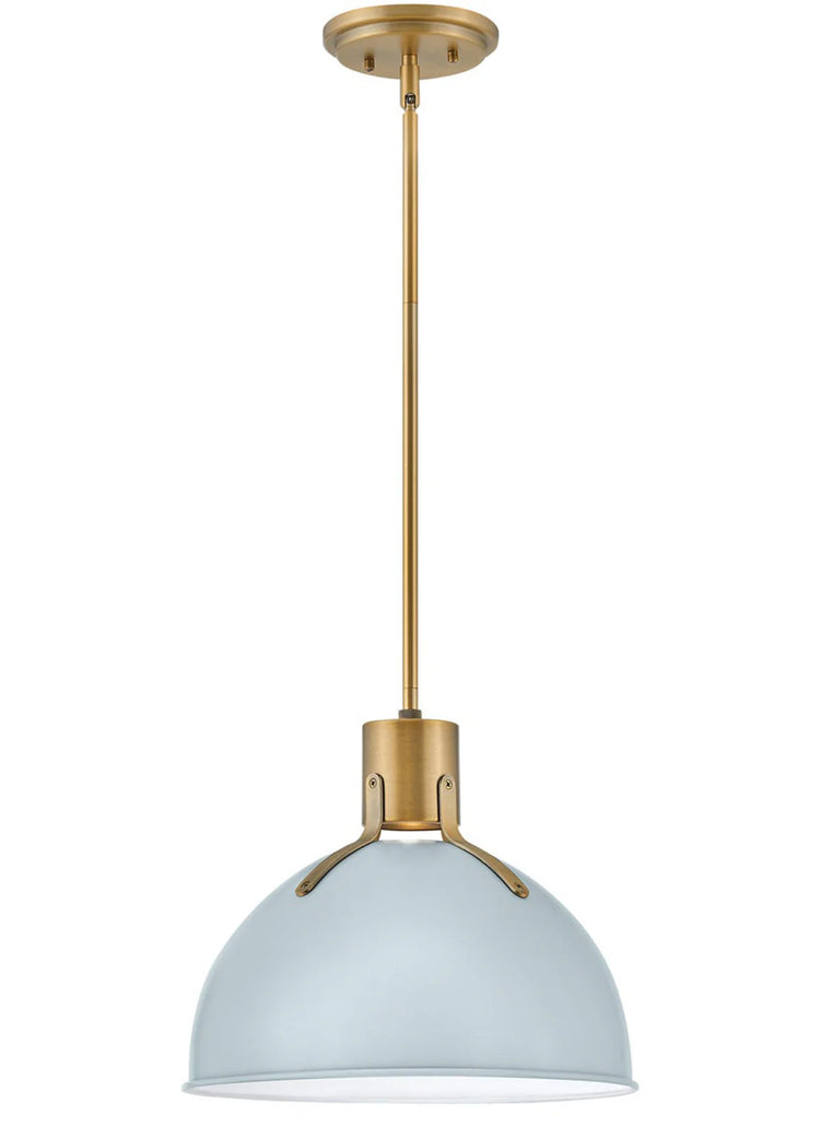 Hinkley Argo 1L Pendant - Brass Lacquer/Pale Blue