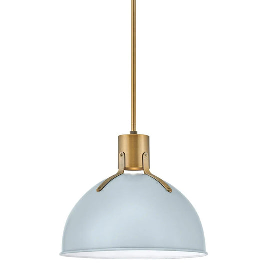 Hinkley Argo 1L Pendant - Brass Lacquer/Pale Blue