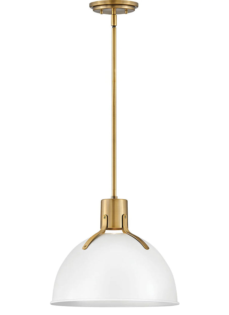 Hinkley Argo 1L Pendant - Brass Lacquer/Polished White