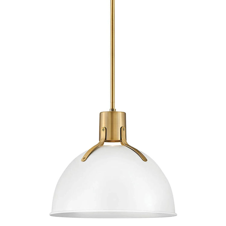 Hinkley Argo 1L Pendant - Brass Lacquer/Polished White