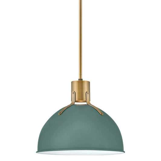 Hinkley Argo 1L Pendant - Brass Lacquer/Sage Green