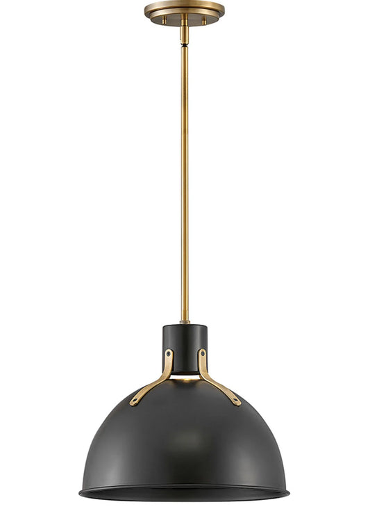 Hinkley Argo 1L Pendant - Brass Lacquer/Satin Black