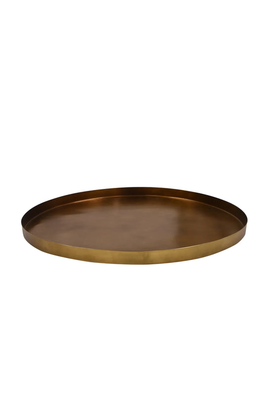 Round Elijah Tray - Brass Finish