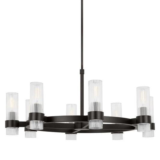 Visual Comfort Geneva 8L Chandelier - Aged Iron