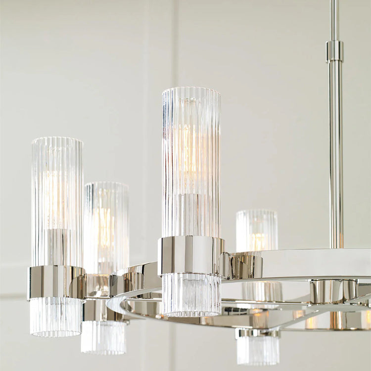 Visual Comfort Geneva 8L Chandelier - Polished Nickel