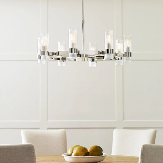 Visual Comfort Geneva 8L Chandelier - Polished Nickel