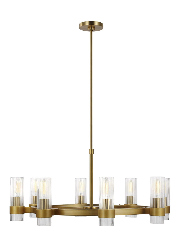 Visual Comfort Geneva 8L Chandelier - Burnished Brass