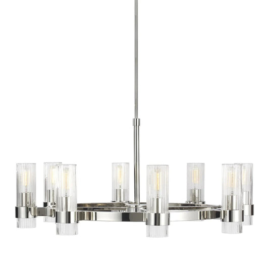 Visual Comfort Geneva 8L Chandelier - Polished Nickel