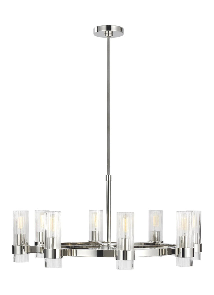 Visual Comfort Geneva 8L Chandelier - Polished Nickel