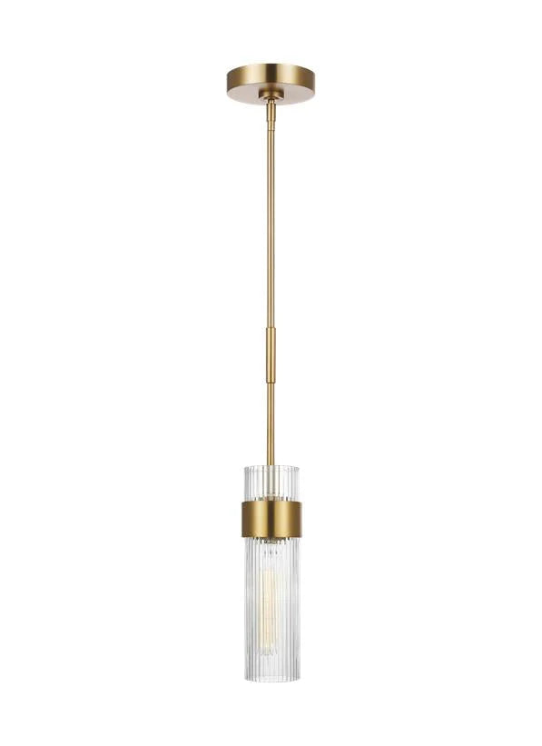 Visual Comfort Geneva 1L Medium Pendant - Burnished Brass