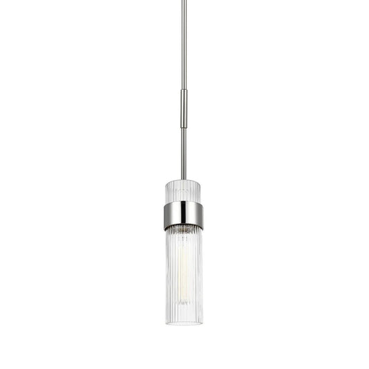 Visual Comfort Geneva 1L Medium Pendant - Polished Nickel