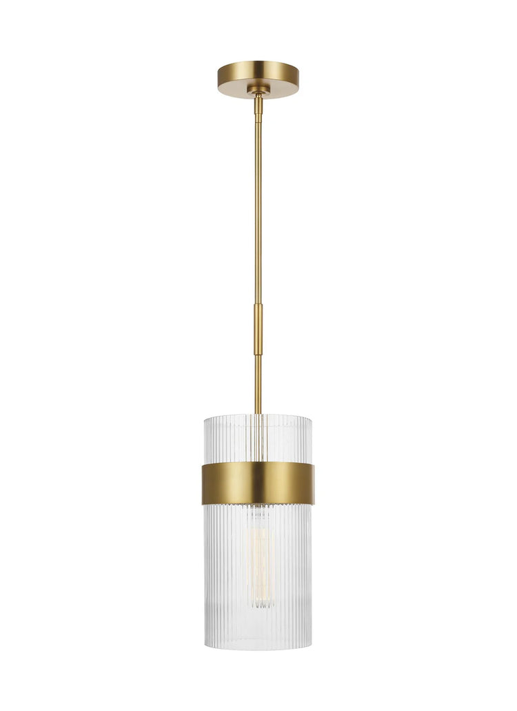 Visual Comfort Geneva 1L Pendant - Burnished Brass