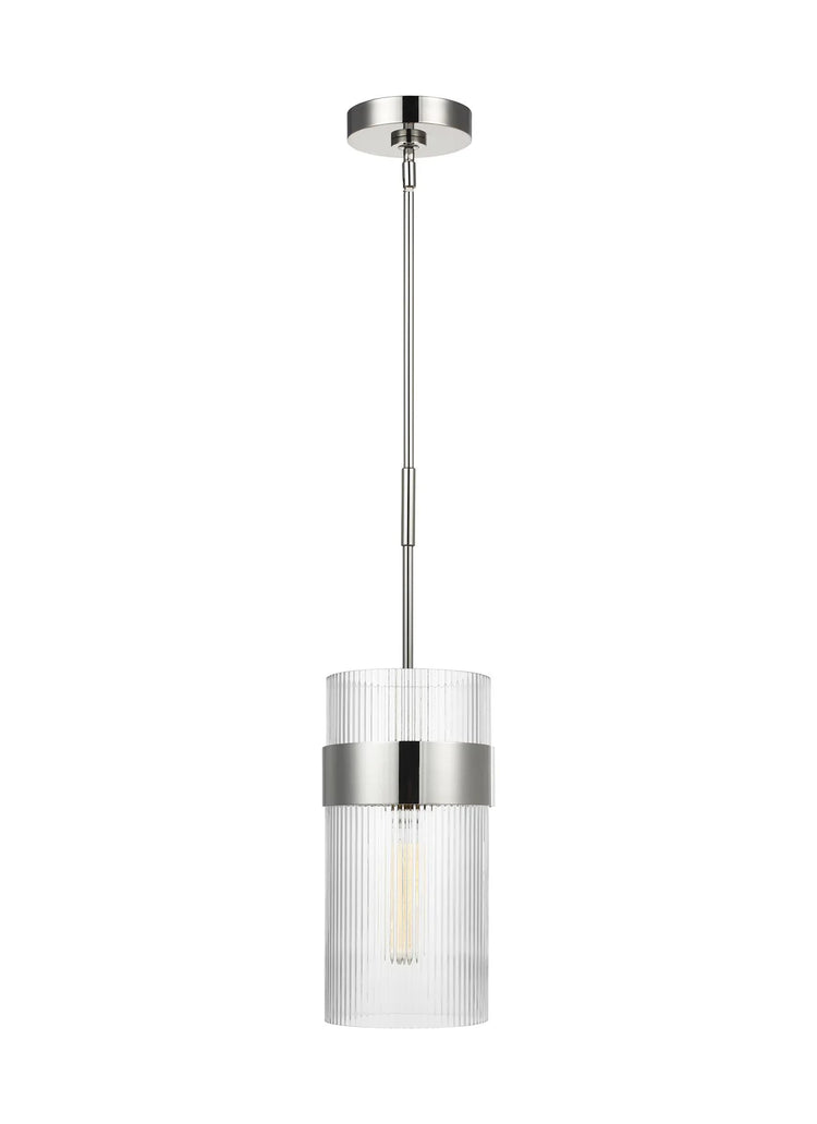 Visual Comfort Geneva 1L Pendant - Polished Nickel