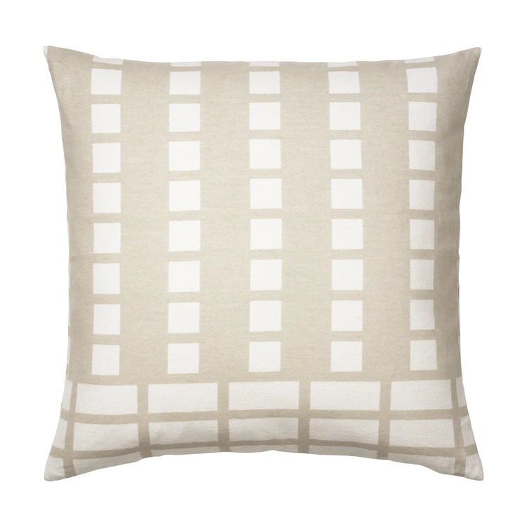 Contemporary Block Cushion Cover - White/Beige