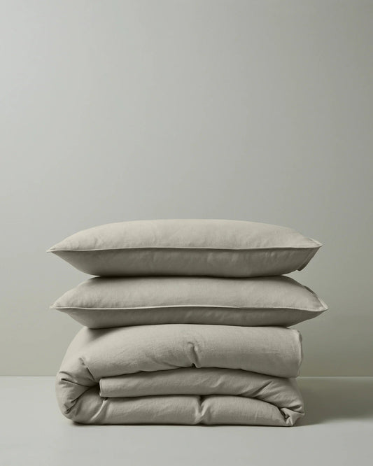 Ravello Bone Linen Quilt Cover