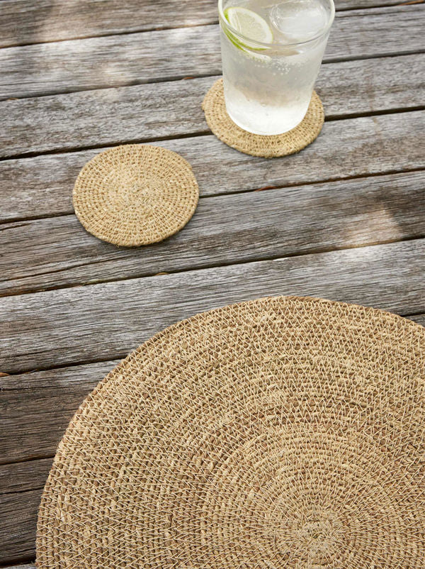 Woven Coaster - Natural Set of 4