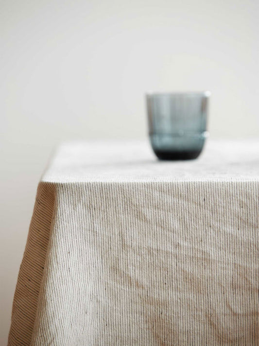 Pinstripe Linen Tablecloth