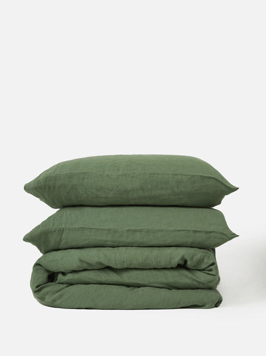 Spearmint Linen Duvet Cover