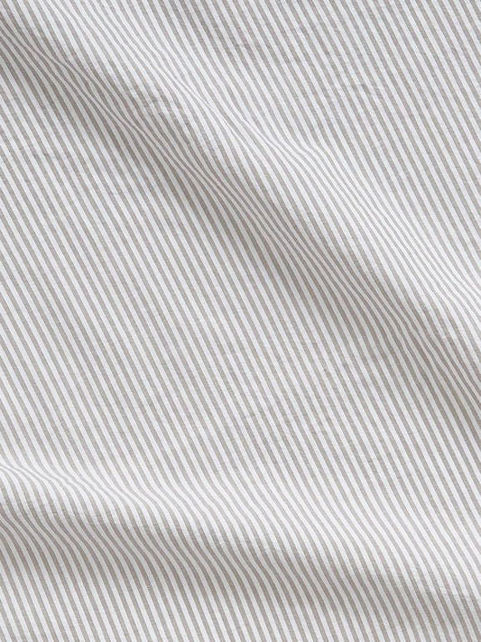 Stripe Organic Cotton Flat Sheet Grey/White - RUMECitta`