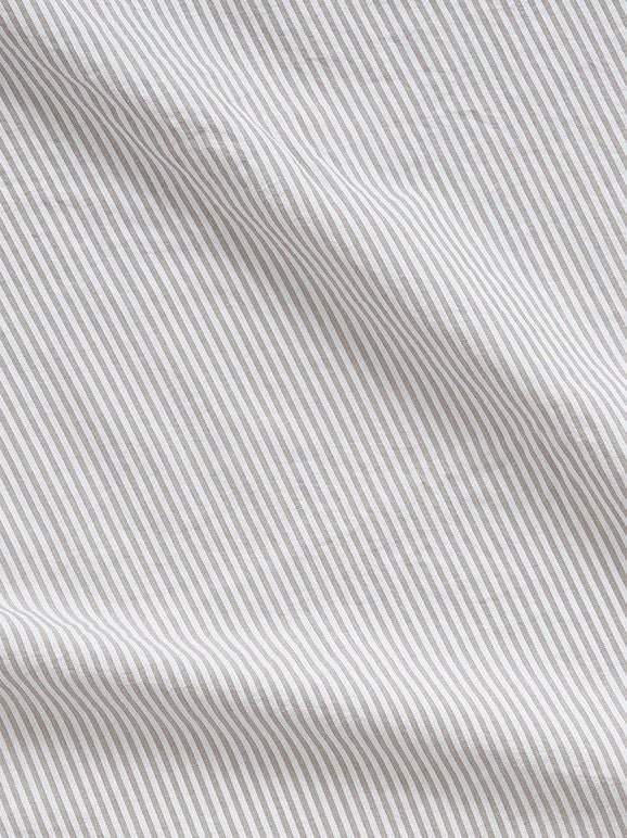 Stripe Organic Cotton Flat Sheet Grey/White - RUMECitta`