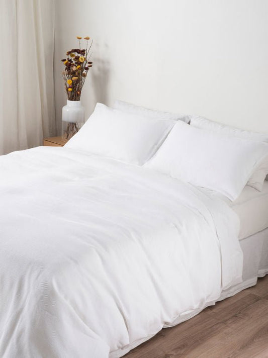 Mini Waffle Organic Cotton Duvet Cover - RUMECitta`