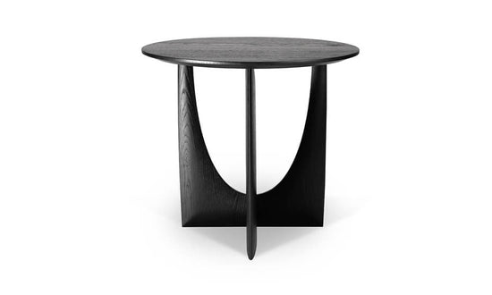 Oak Geometric Side Table - Black - RUMECuchi