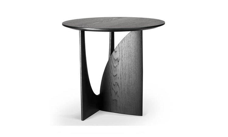 Oak Geometric Side Table - Black - RUMECuchi