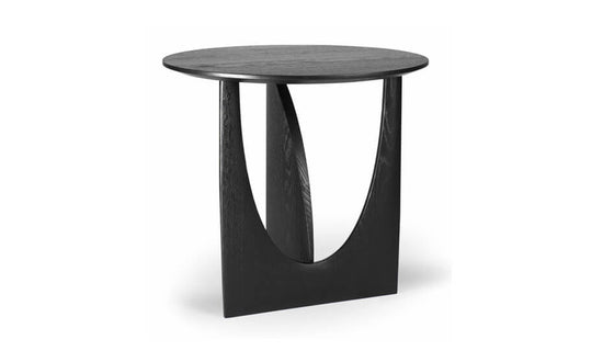 Oak Geometric Side Table - Black - RUMECuchi