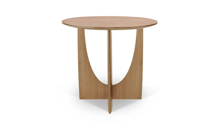 Oak Geometric Side Table - Natural - RUMECuchi