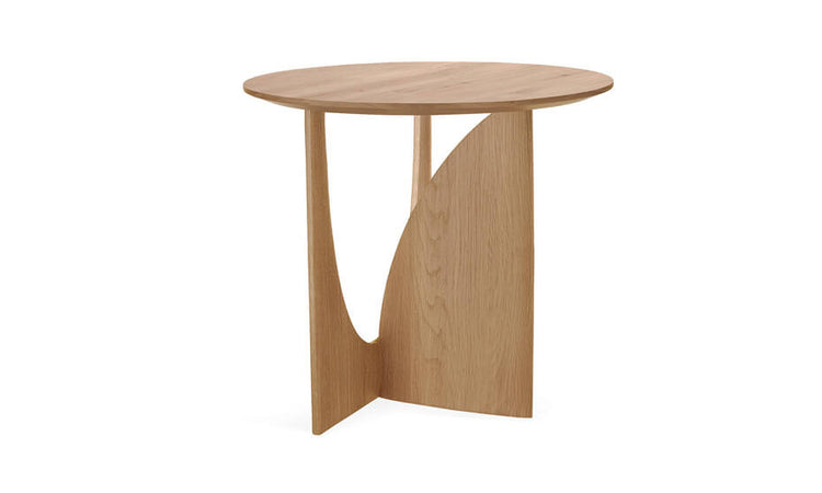 Oak Geometric Side Table - Natural - RUMECuchi