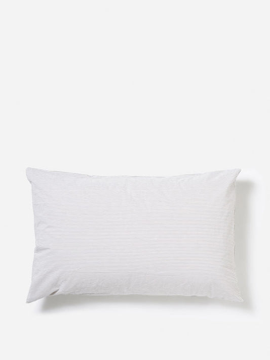 Stripe Organic Cotton Pillowcase Pair Grey/White - RUMECitta`