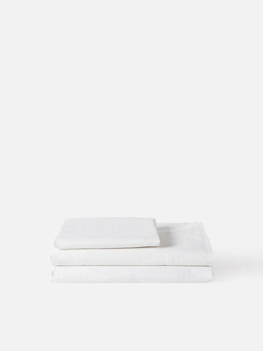 Washed Egyptian Cotton Flat Sheet White - RUMECitta`